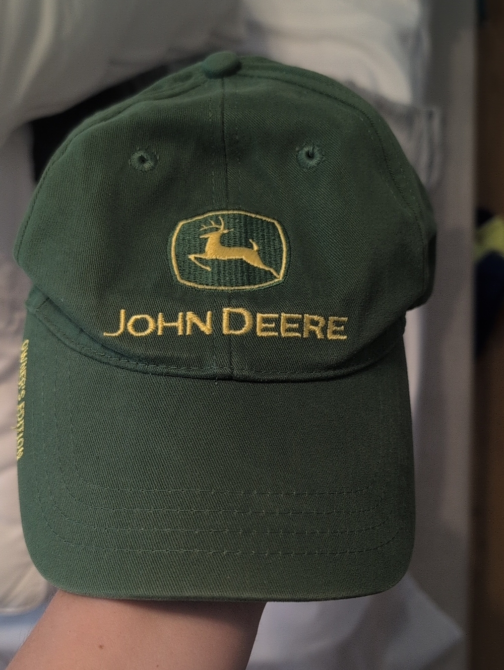 John Deere Green Cap Owners Edition with Yellow Embroidered Logo Like New